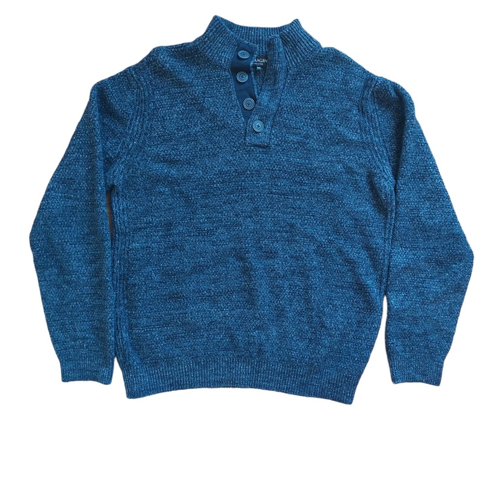 Men's Italian Blue Wool Blend Sweater Size XXL